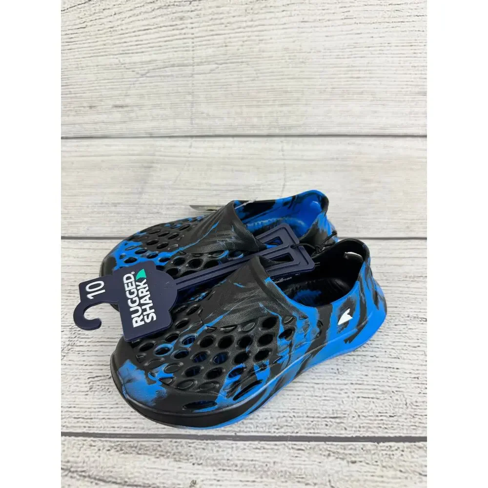 Rugged Shark Boy's Blue & Black Koifish Waterproof Slip On Shoes Size 10